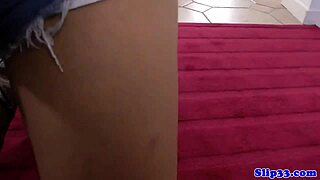 classy british teen pov rides old man's cock in stockings cowgirl style