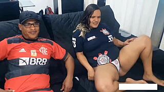 corinthiana vs flamenguista soccer match ends in public outdoor ass licking orgy with big cocks? tight pussy ripped clothes? 