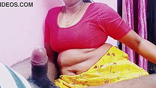 indian stepsister gives amazing blowjob then rides stepbro's cock with telugu dirty talk