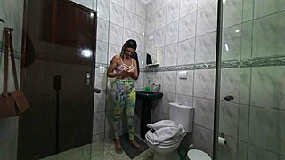 i'm the sexy maid in bathroom changin outta workout leggings rippin uniform clothes feelin so free now
