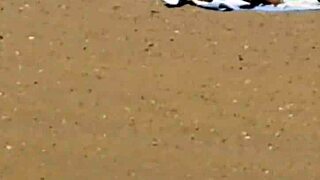 Pink princess hiding on beach, who's watching her candid moves?