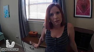 my gold-digging stepmom jane cane chokes on my shiny cock in rough taboo pound