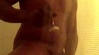 Trim that solo shower bath clip, her body glistening wet under the steamy water flow.