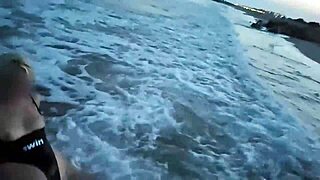 Blonde Flashes Tits Then Sucks Cock Beachside