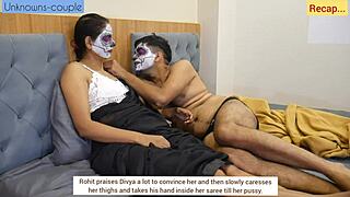 rohit can't resist as divya's dirty feet wrap around him in teasing footjob domination play