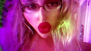 check out this blonde foot fetish with glasses huge lips in mirror