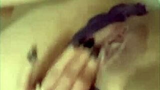 Latina fingers her hot Mexican pussy deep in cozy home