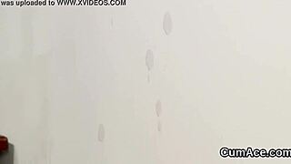 wanna see her gulp jizz loads from blowbang cocks?