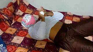cute horny indian stepsis begs milking then hairy pussy fuck desi