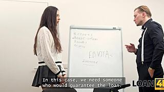 Tight teen's office glory hole adventure seals the loan deal