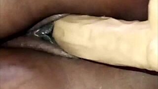 watch this hairless african ebony get her shaved pussy licked up close