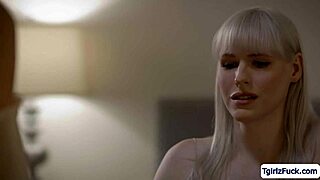 small titted transsexual pounds blonde friend's wet pussy hard