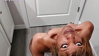 sexy ebony trans eats cum from condom post orchiectomy cute shemale cums