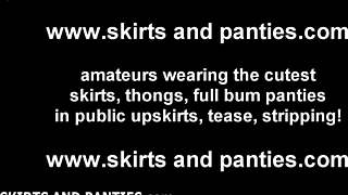 Neighbors, do you wanna watch me flash my panties under this teasing skirt to everyone?