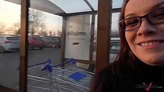Pickup this dirty redhead babe for backseat blowjob and hardcore fuck