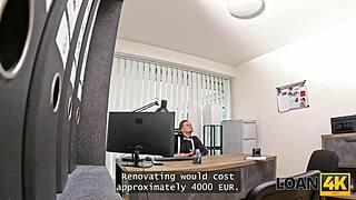 Tight teen's office glory hole adventure seals the loan deal
