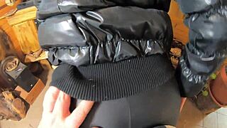 Wanna see a milf goddess drown her black leather leggings and jacket in hot cum?