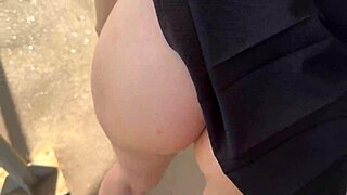 submissive wife endures spanking and fisting bent over at public subway station