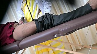 Lucky Patient's Doctor Handjob in Hospital