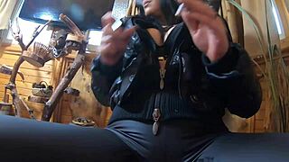 Wanna see a milf goddess drown her black leather leggings and jacket in hot cum?