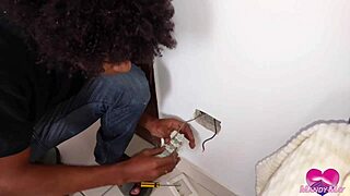 Handyman Delivers Electric Anal Creampie Surprise with Big Black Cock Gaping and Squirting!