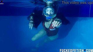skinny latina helen star shows big tits in sexy poolside swimwear at night