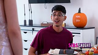 Tits on Table Sparks Family Taboo Tale with Nerdy Blonde