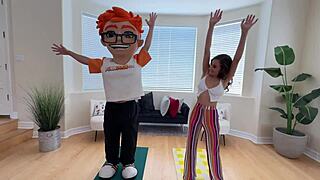 scarlett page's hardcore yoga stretches into petite teen goddess pounding