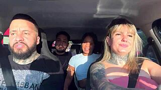 passenger couple hops uber finds out we're pornstars starts wild car sucking orgy