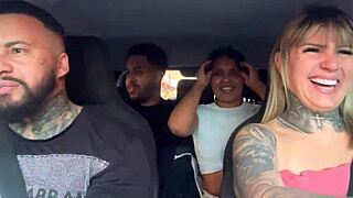 passenger couple hops uber finds out we're pornstars starts wild car sucking orgy