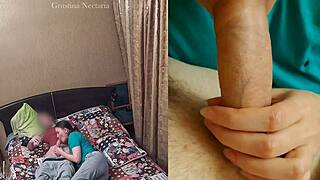 russian couple drops spontaneous bedroom blowjob on dual cams 📹😘