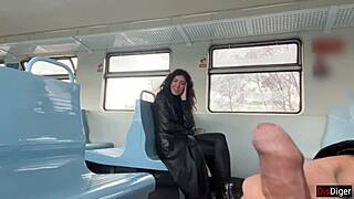 Stranger Shocked By Dick Flash On Train
