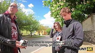 Desperate for Bus Fare She Turns Slutty Pickup Turns into Public Cuckold Fuck Fest