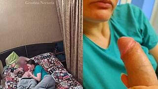 russian couple drops spontaneous bedroom blowjob on dual cams 📹😘