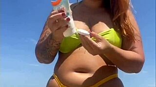feeling naughty flashing my big pussy on the beach today
