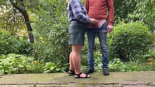 that busty mature cougar flashes her huge natural tits then begs son-in-law to cum on her leather skirt