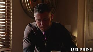 Aiden Ashley sexy church babe rides priest rough in roleplay 🔥😈