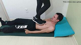 Mistress Emma Tests New Sneakers on Slave with Hard Trample
