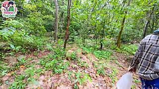 thai teen mushroom picking turns into rough outdoor pussy fuck with moans