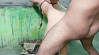 Janvibhabhi moans loud in standing missionary with boyfriend's thrusts