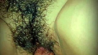 Chubby Hairy Warteg Mom's Pussy Closeup