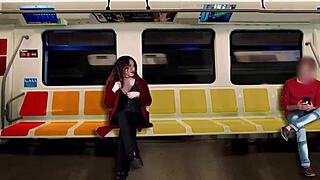 i masturbate stranger on train flashing my milf body while cuckold husband films everything