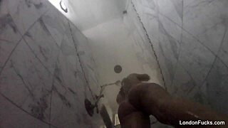 london keyes showers her big tits ass and pussy solo