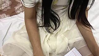 oh man the virgin coed begged to fuck after seeing teacher's thick cock