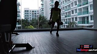 ever seen an asian teen girlfriend get horny post-gym fuck?