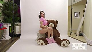 BTS heavy titted slut Aviana Violet begs Bryan Gozzling for rough sloppy pussy pounding