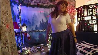 Hotwife Steffi Boldly Dances Pussy In Plaid Skirt