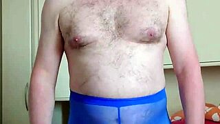 i love my chubby german wife in blue leggings foot massage barefoot