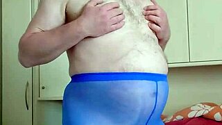 i love my chubby german wife in blue leggings foot massage barefoot