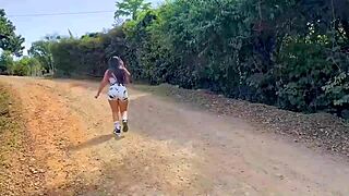 curvy colombian latina brunette with huge round ass picked up and fucked hard in tight wet pussy in car till orgasm